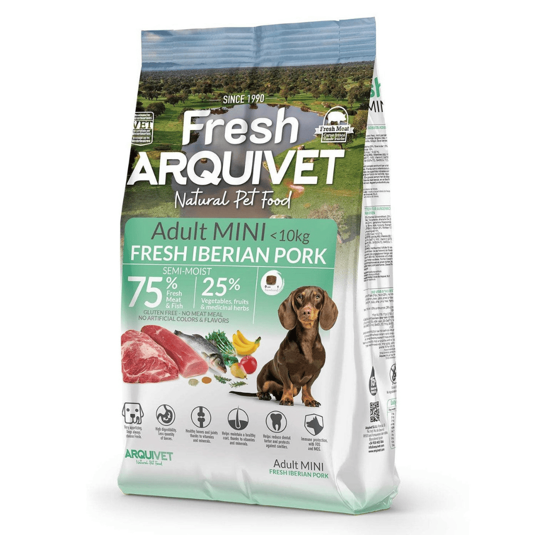 Arquivet Mini Adult - Fresh Iberian Pork - Semi Moist Cold Pressed Dog Food