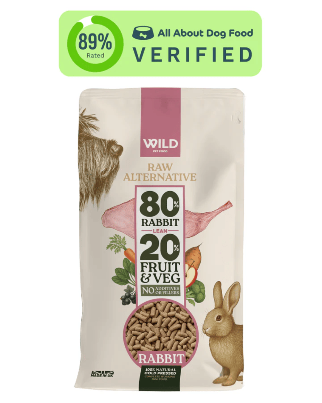 Wild 80:20 Rabbit Cold Pressed Dog Food
