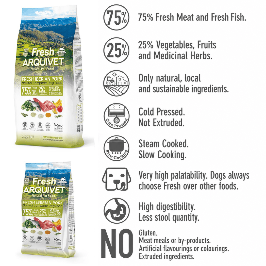 Arquivet Fresh Iberian Pork - Semi Moist Cold Pressed Dog Food