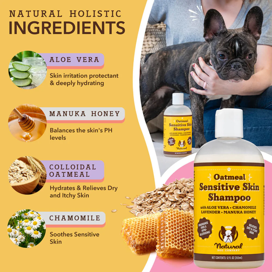The ingredients and their benefits Natural Dog Company Oatmeal Sensitive Skin Shampoo