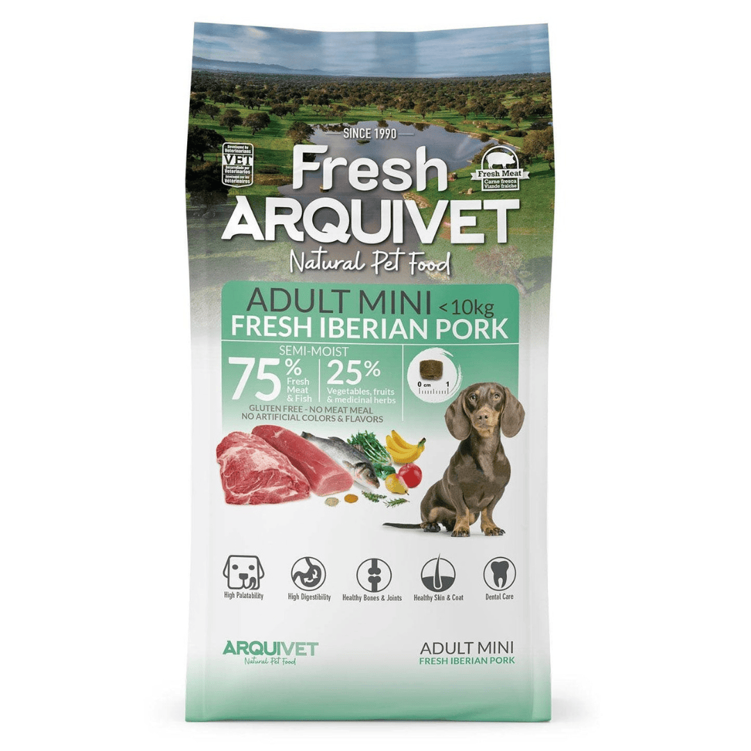 Arquivet Mini Adult - Fresh Iberian Pork - Semi Moist Cold Pressed Dog Food
