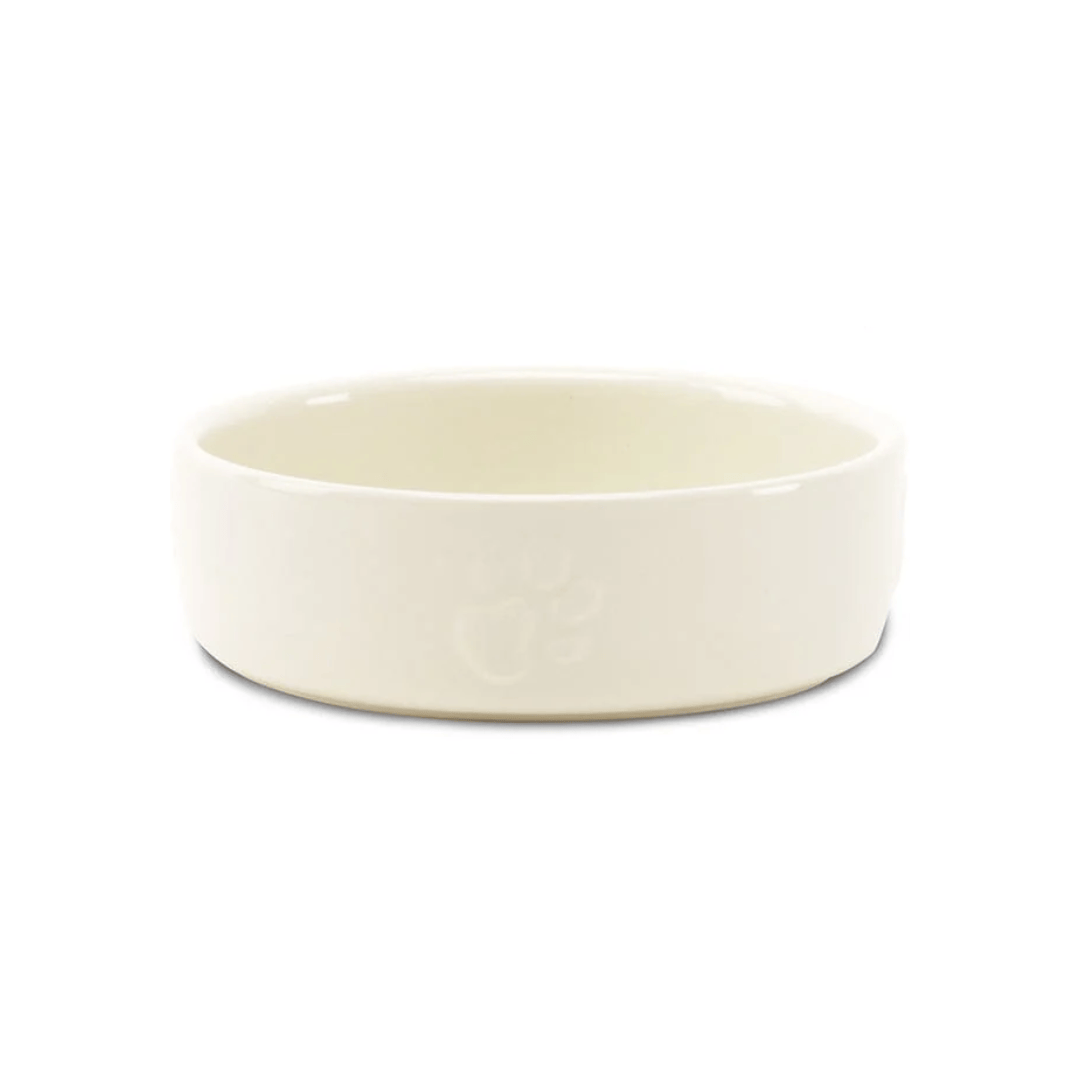 Cream Scruffs Icon ceramic pet bowl.