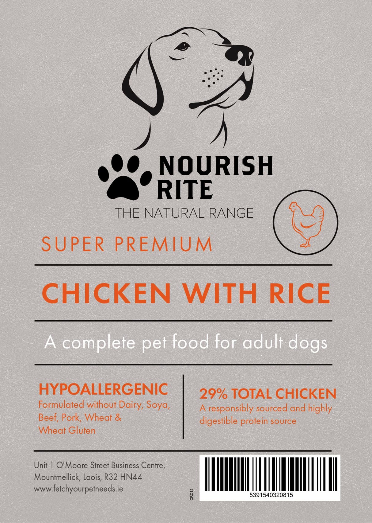 Nourish Rite Premium Adult Dog Food Chicken and Rice