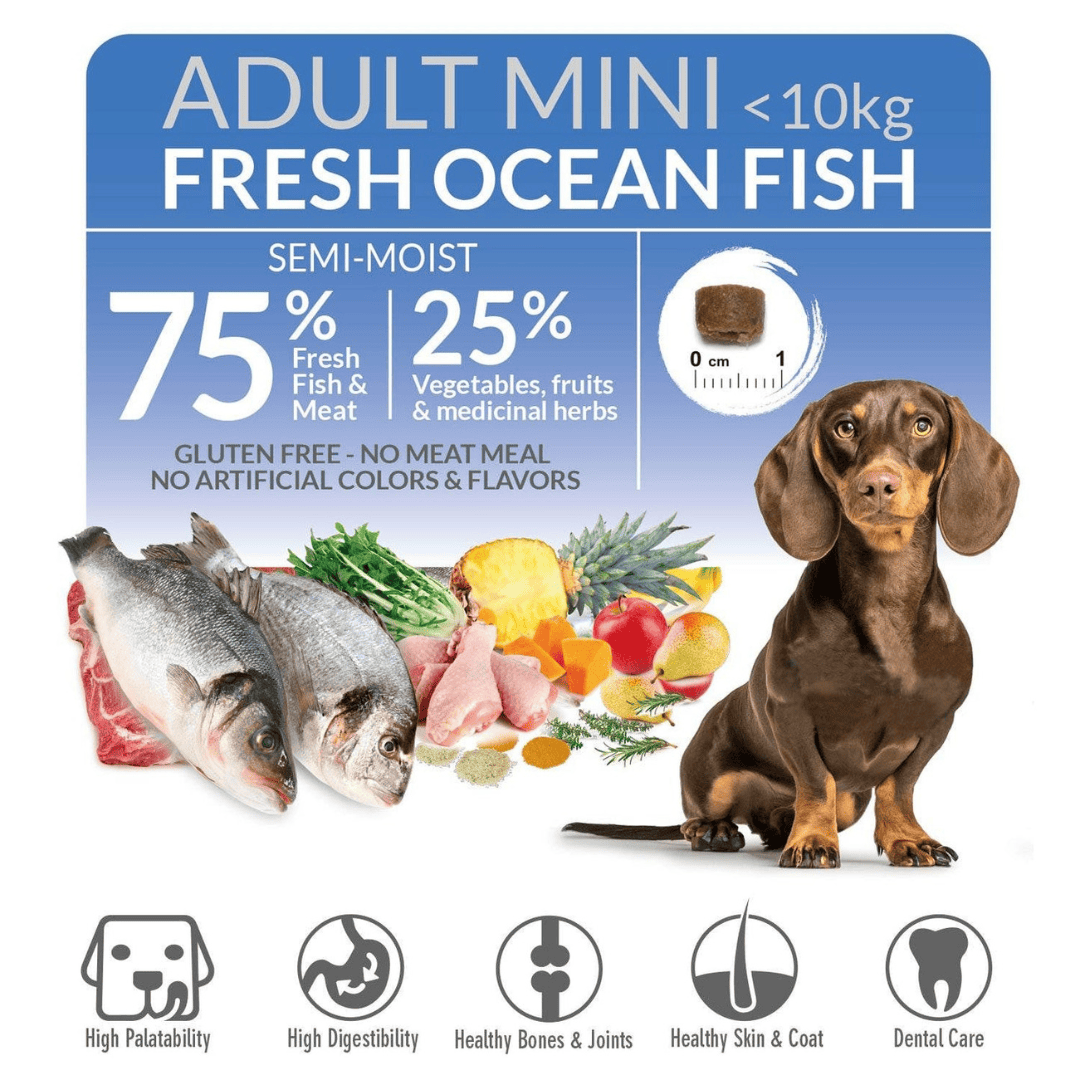 Arquivet Mini Adult - Fresh Ocean Fish - Semi Moist Cold Pressed Dog Food
