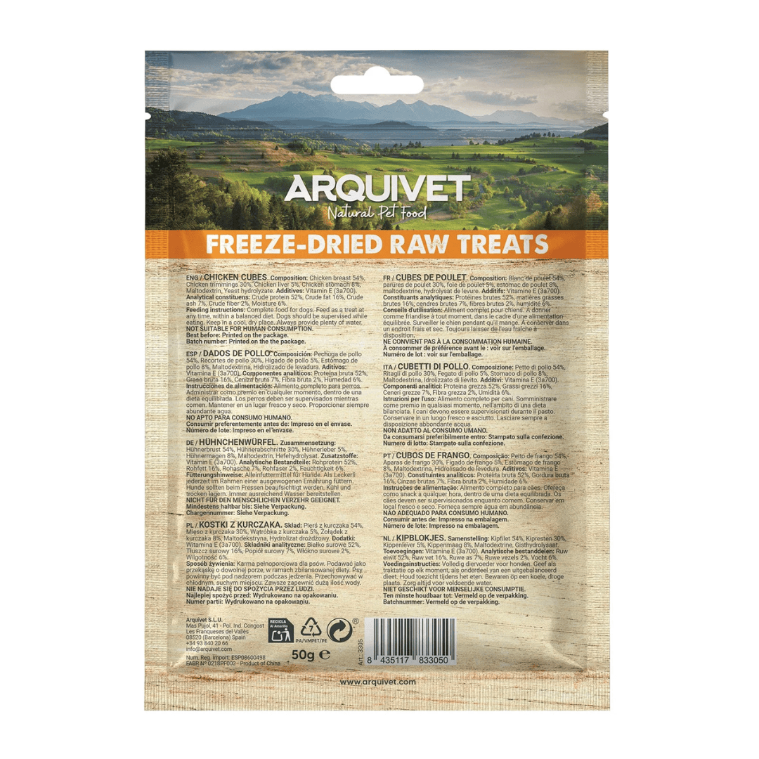 Arquivet Freeze Dried Raw Treats - Chicken Cubes