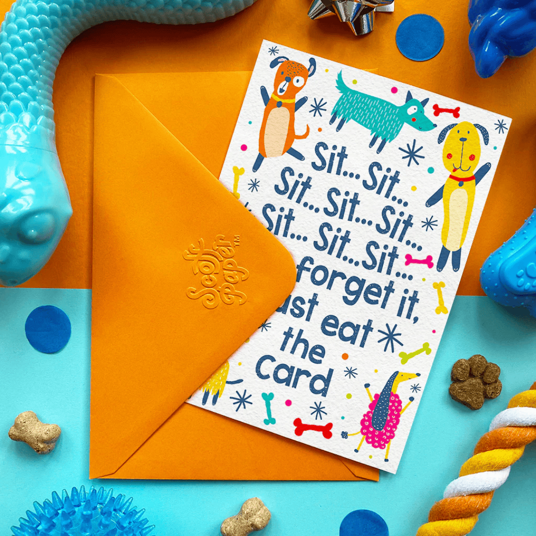 Scoff Paper Edible Cards for Dogs - Sit Sit