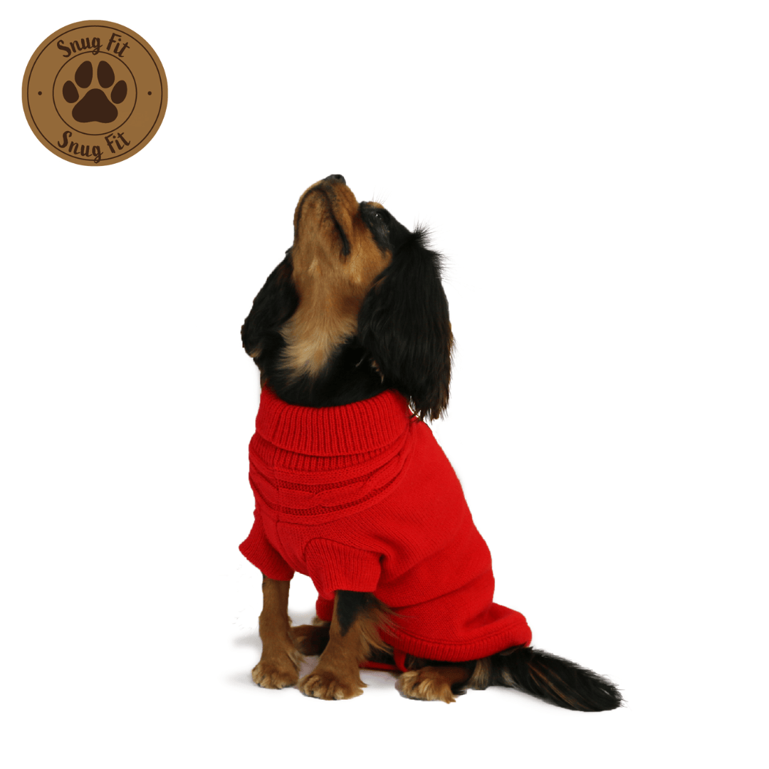 Ancol Cable Knit Jumper Red