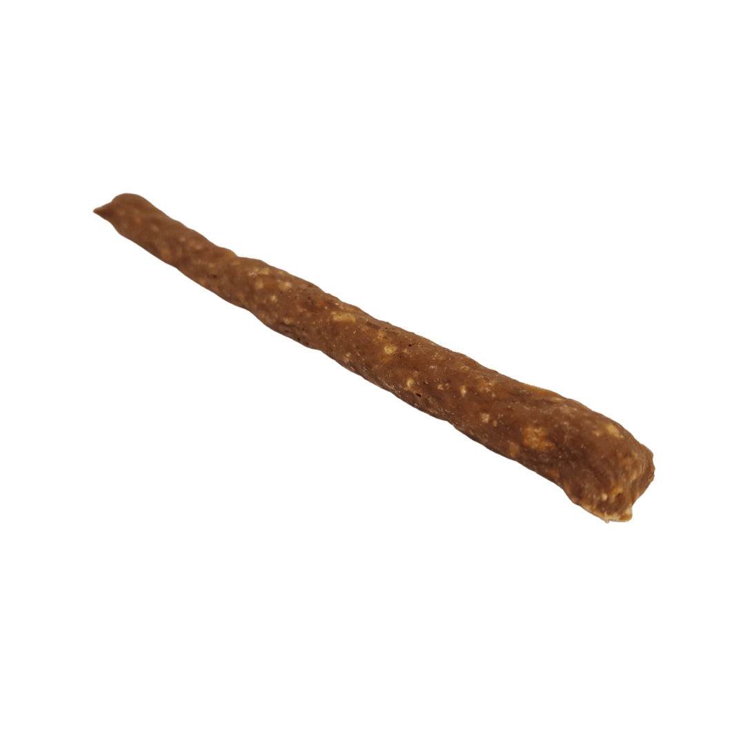 One singular rabbit twig on a white background