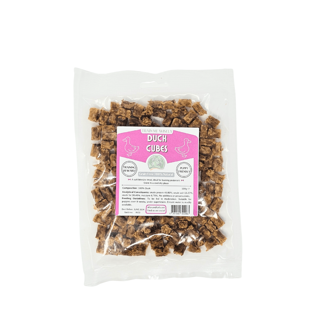 Packaged product labeled 'Duck Cubes' on a white background