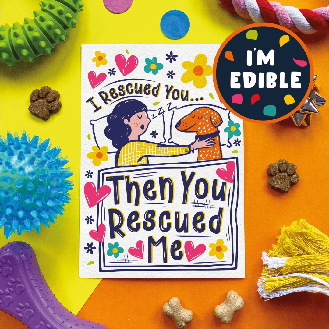 Scoff Paper Edible Cards for Dogs - Rescue Dog