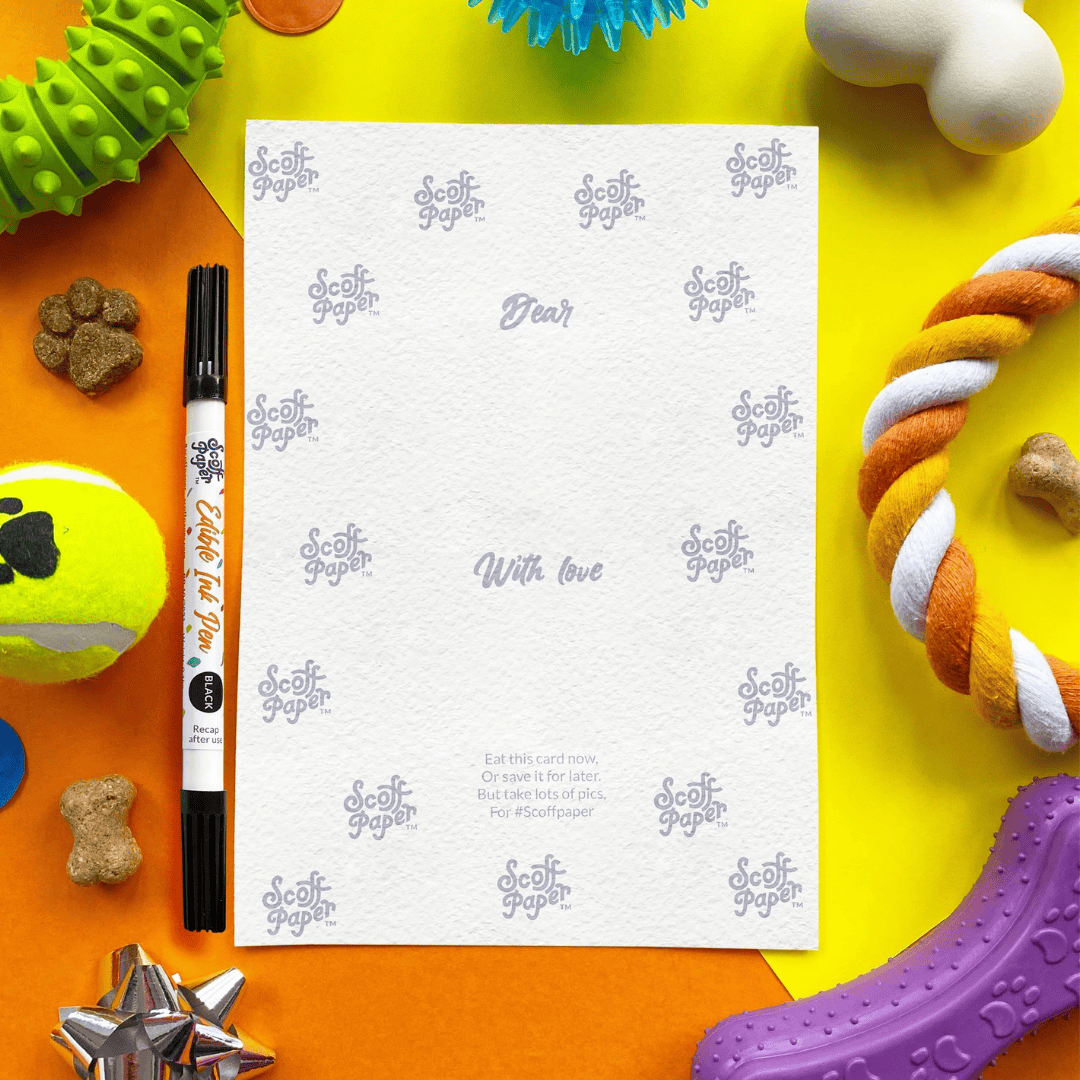 Scoff Paper Edible Cards for Dogs - Get Well Loon