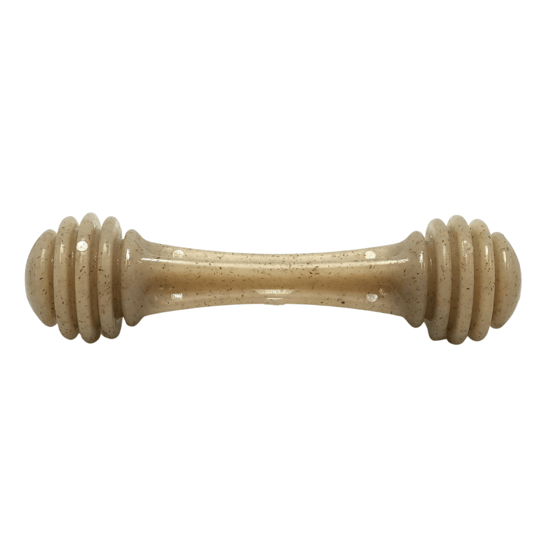 Sodapup double ended honey bone against a white background