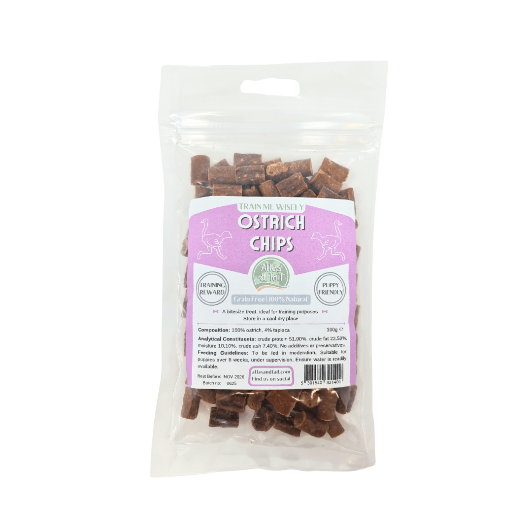Ostrich Chips - Training Treats 100g