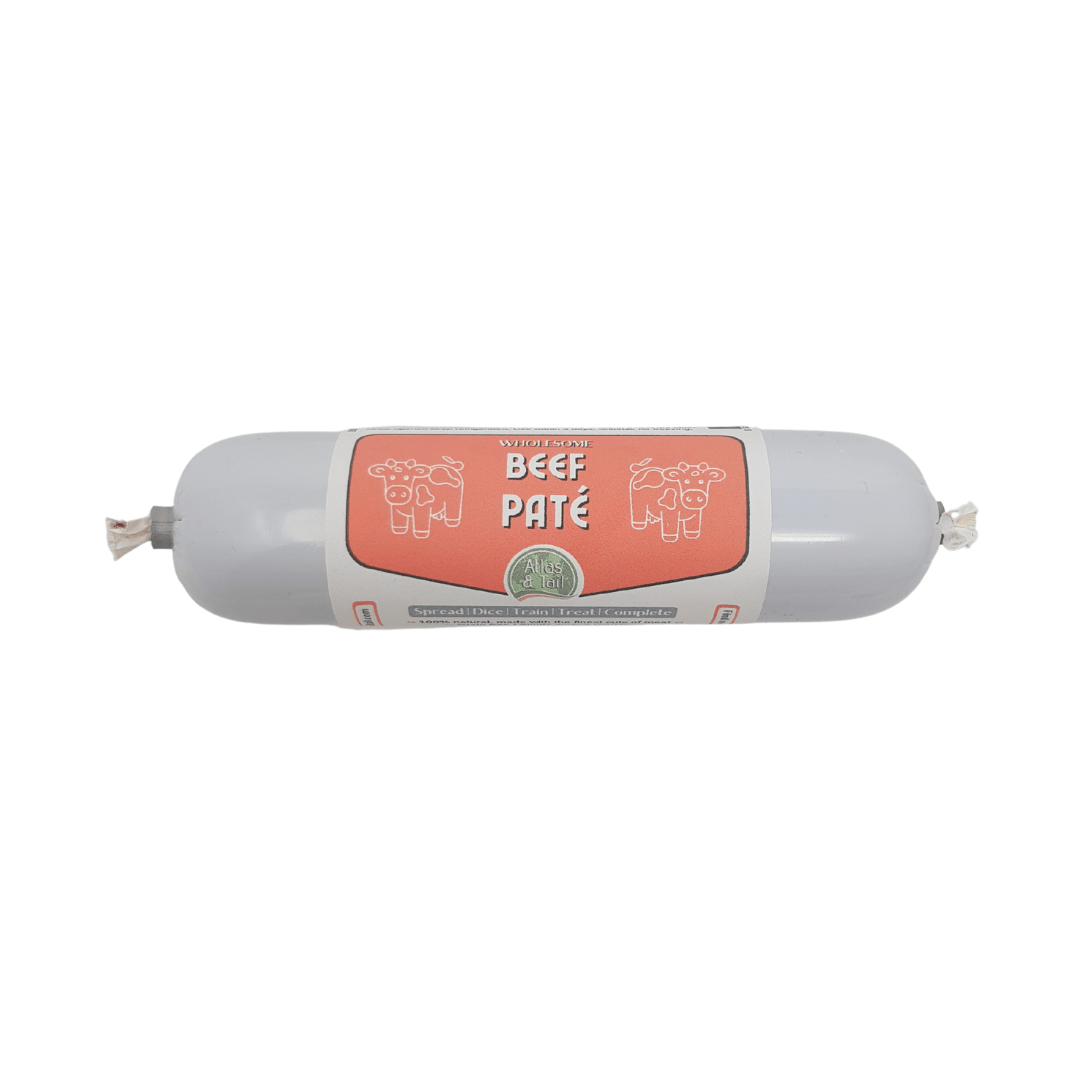Beef pate 200g a on a white background