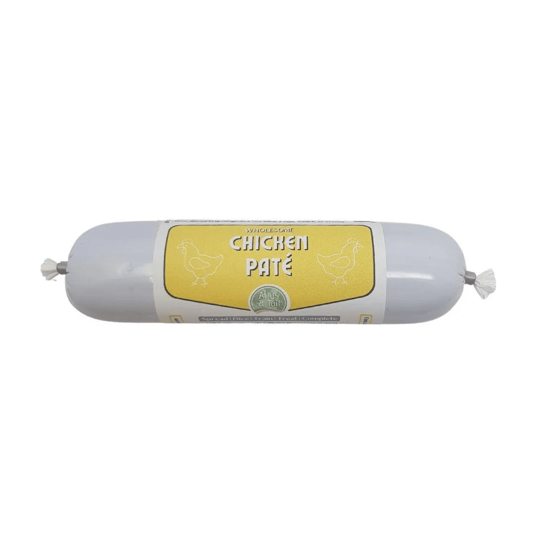 Chicken paté 200g on a white background