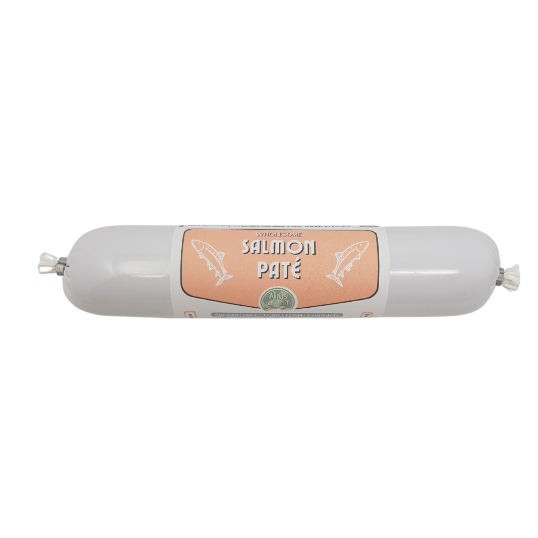 Salmon paté 200g on a white background