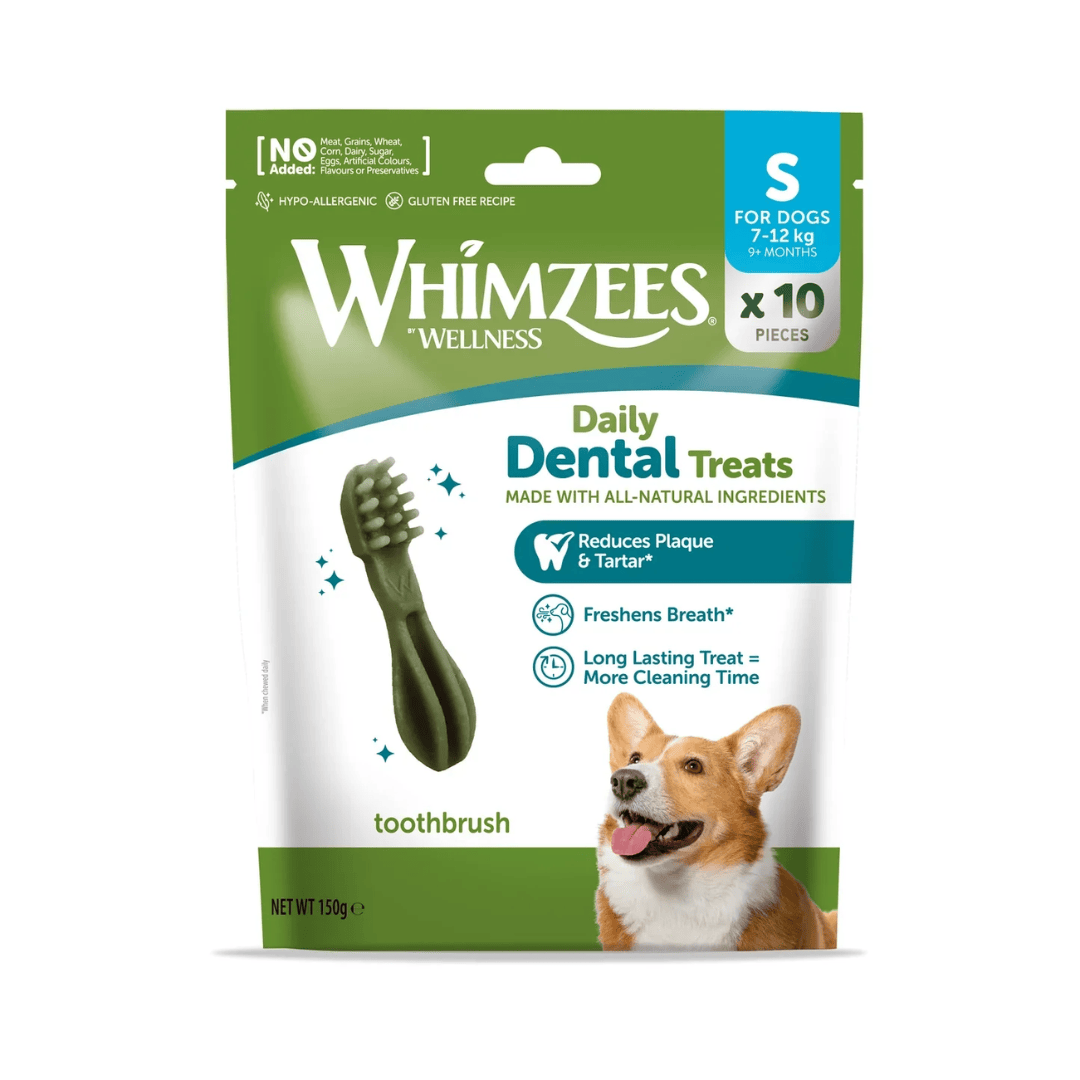 Whimzees Daily Dental Treats Toothbrush 10 Pack - Small Dogs