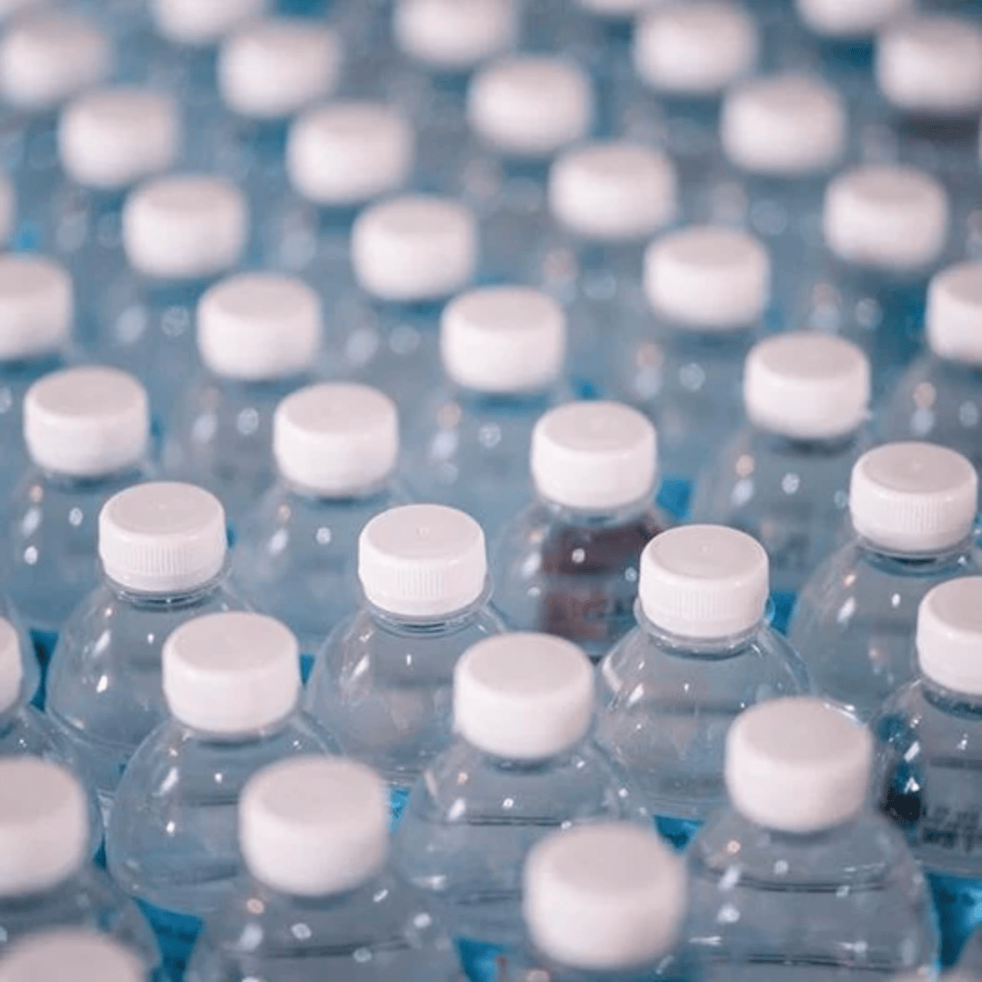 Plastic water bottles. An example of the single use plastics that can be recycled and used to make beco toys.