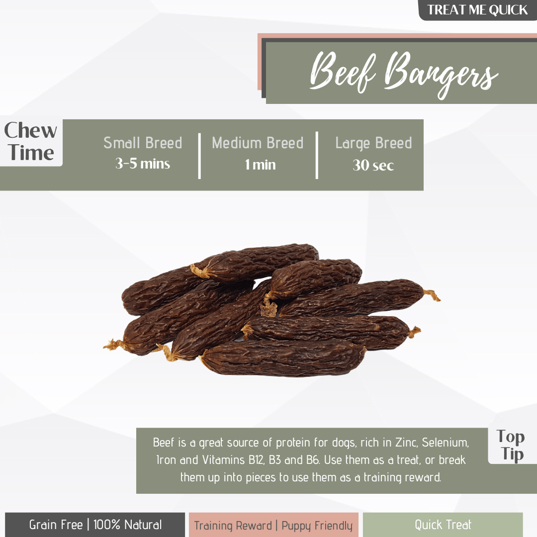 An infographic displaying the benefits of beef bangers
