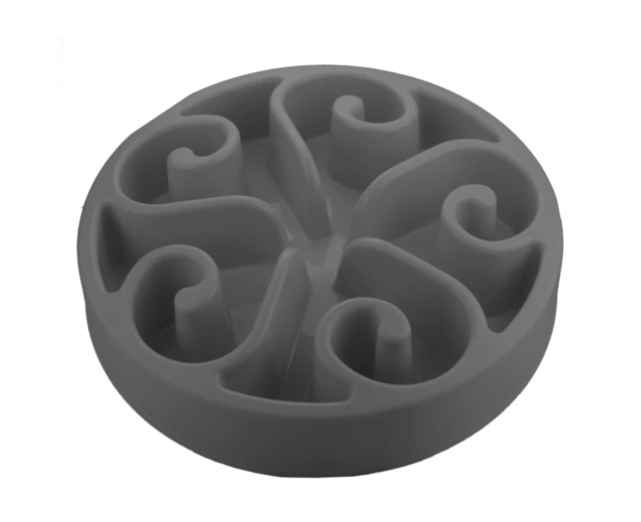 Eat Slow Live Longer Grey Dog Bowl
