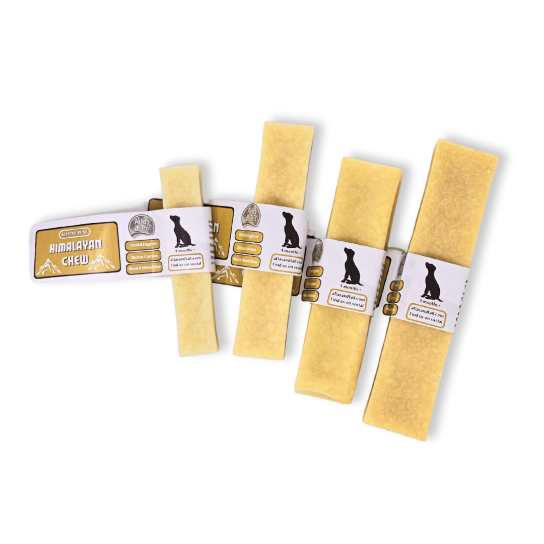 Four sizes of Atlas and Tail Himalayan Yak Chews