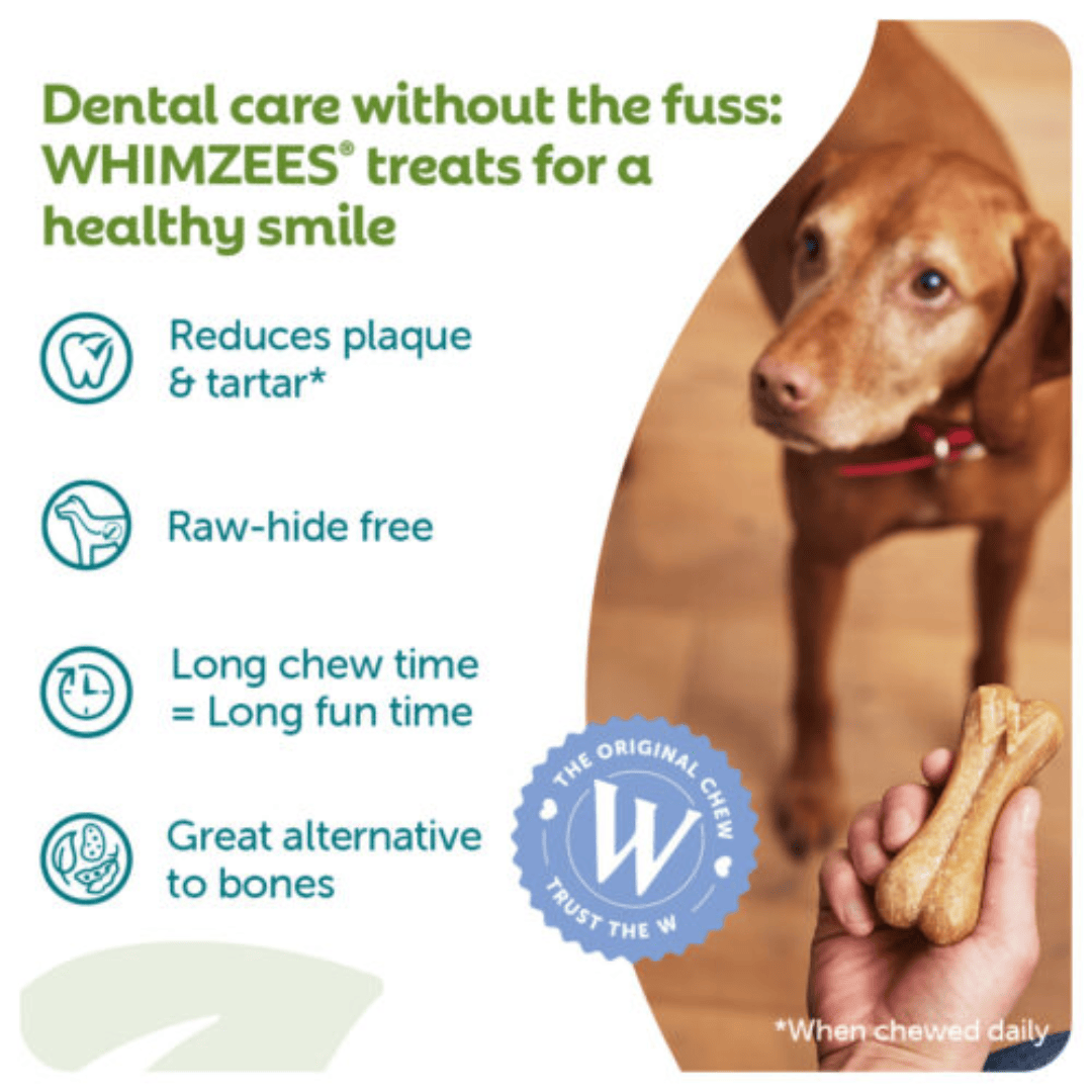 Whimzees Daily Dental Treats Rice Bone 4 Pack - Med/Lrg Dogs