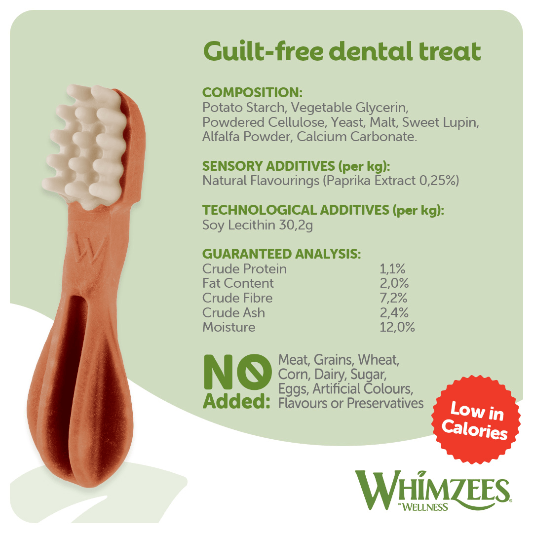 Whimzees Daily Dental Treats Toothbrush 10 Pack - Small Dogs