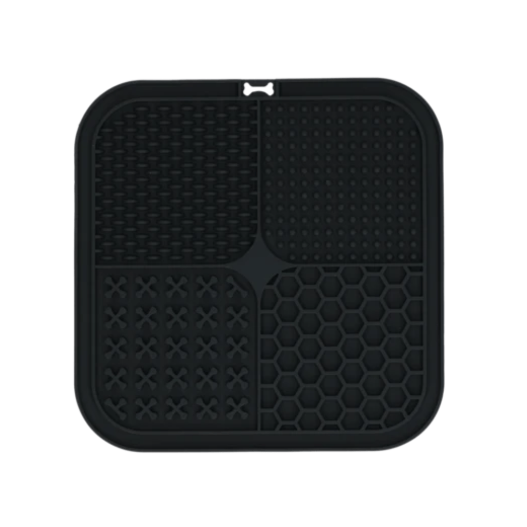 Top down view of Eat Slow Live Longer Lick Mat Quad
