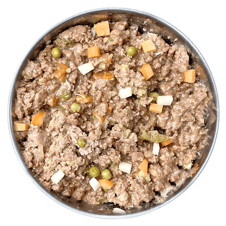 Dish of Fidelis Turkey Menu wet dog food.