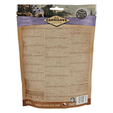 The back of the packaging of the Carnlilove mackerel and raspberries dog treats.