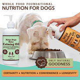 Best things about this Bottle of Natural Dog Company Calming Oil stating 'Certainty, Nutrtion, Convenience, Longevity'