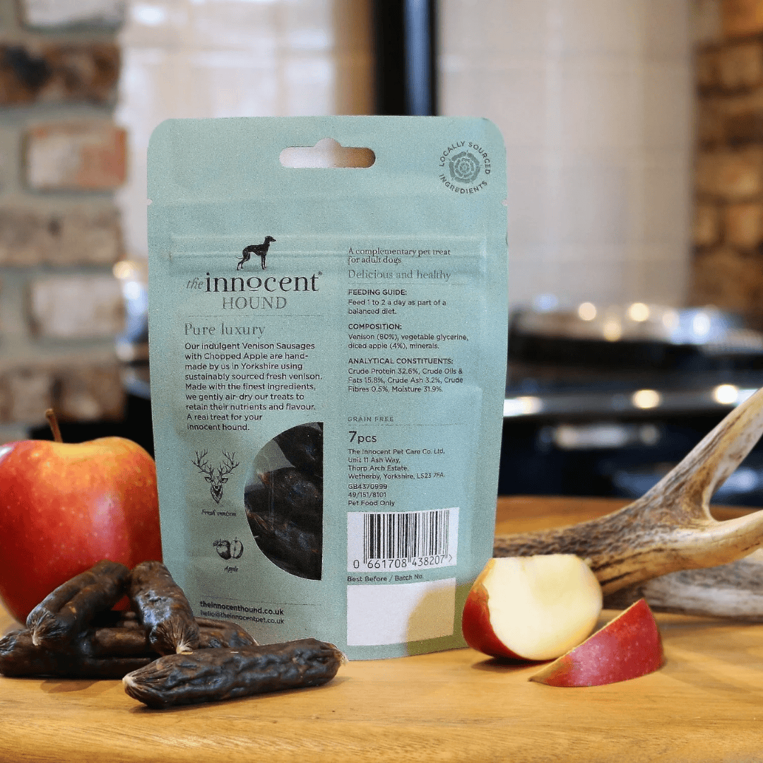 Innocent Hound Venison Sausages with Apple