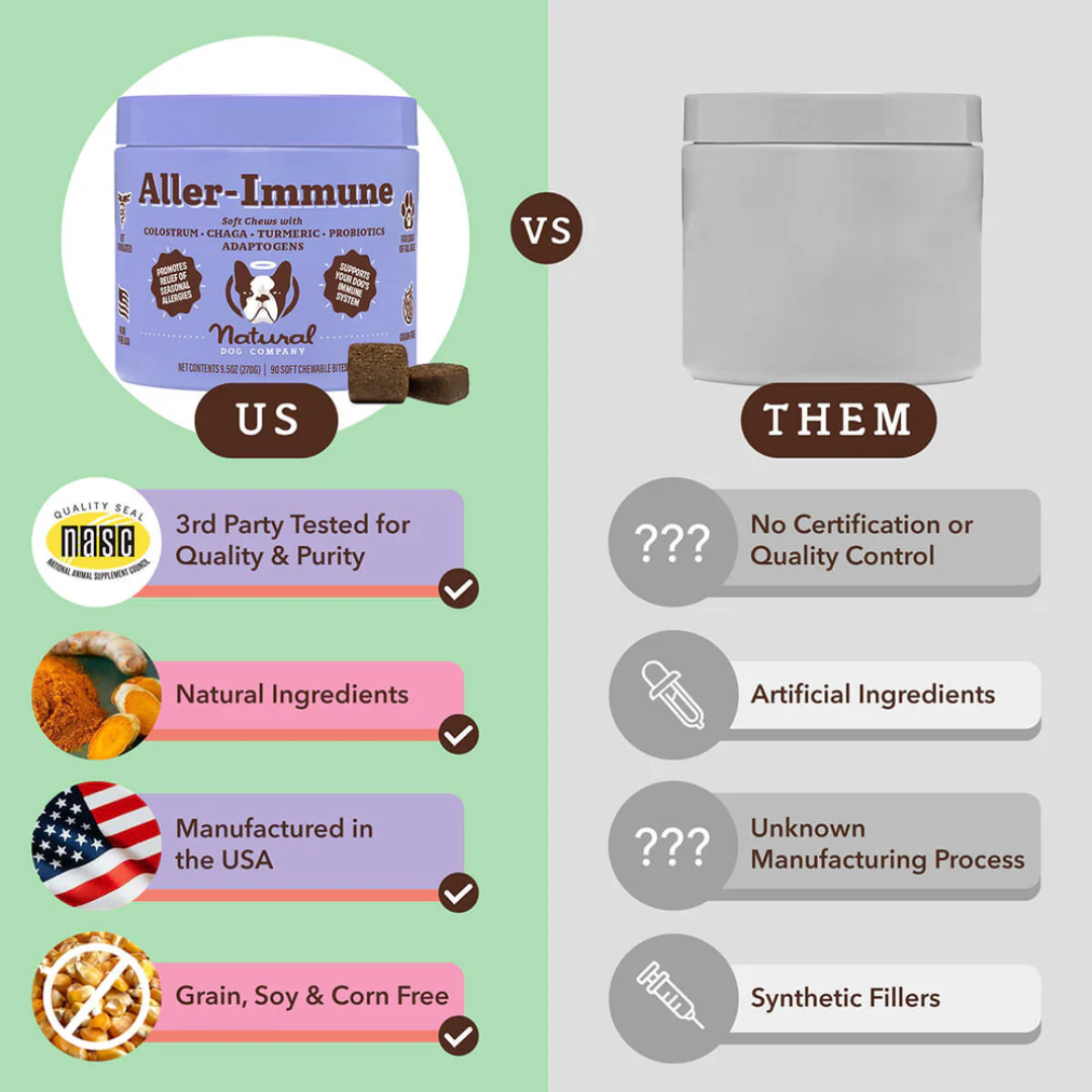 A infographic by The Natural Dog Company explaining why this brand is better than others with similar claims.