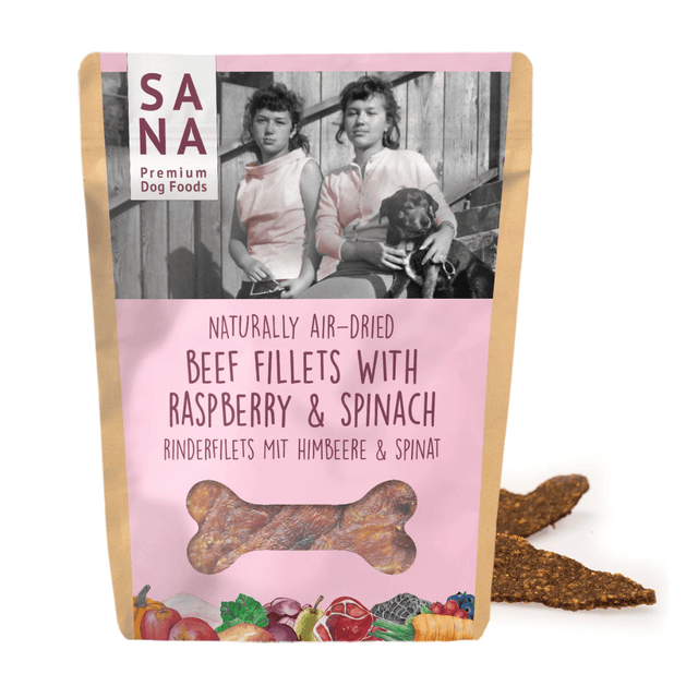 Sana Air Dried Beef Fillet Treats with Raspberry and Spinach