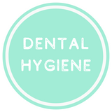 Mint green circle with 'Dental Hygiene' text on a white background