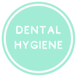 Mint green circle with 'Dental Hygiene' text on a white background