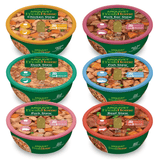Assorted Arquivet Fresh Home pet food bowls with different flavors on a white background