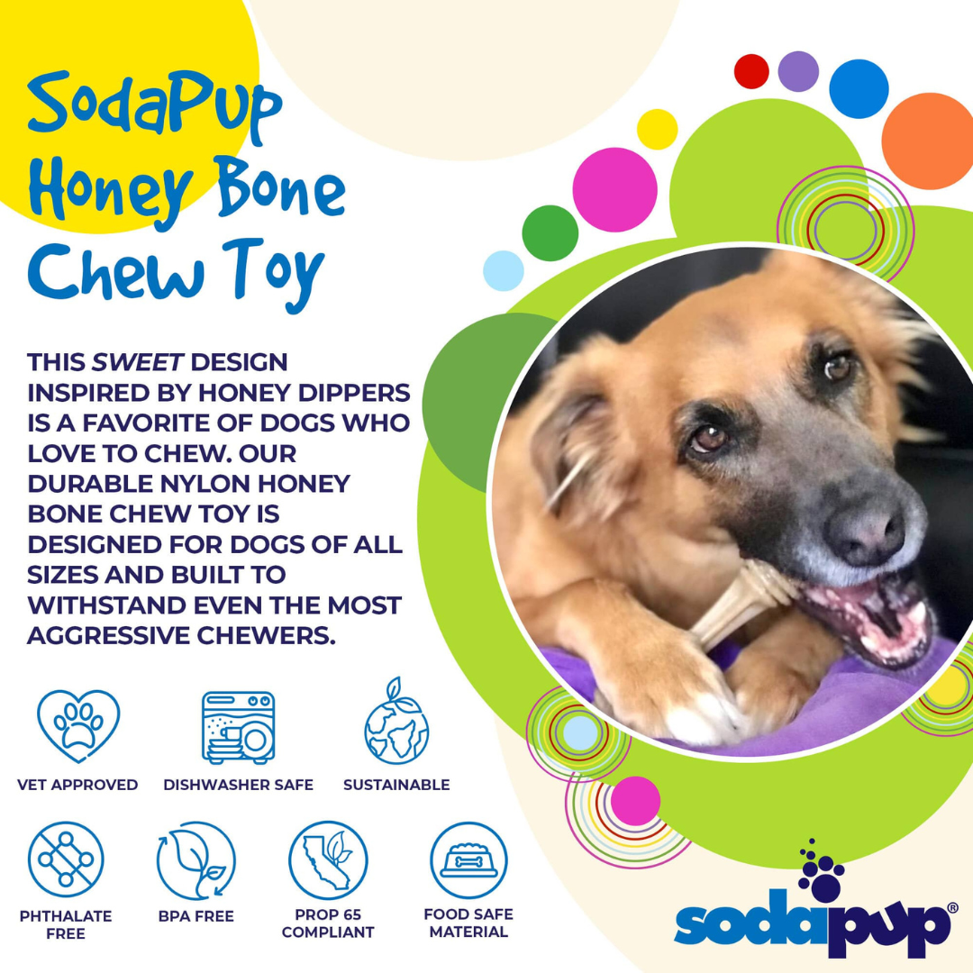 SodaPup Honey Bone Double Ended Toy For Dogs