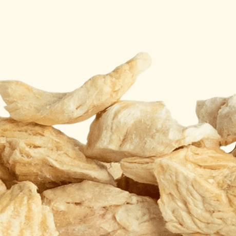 Close-up of dried turkey on a white background