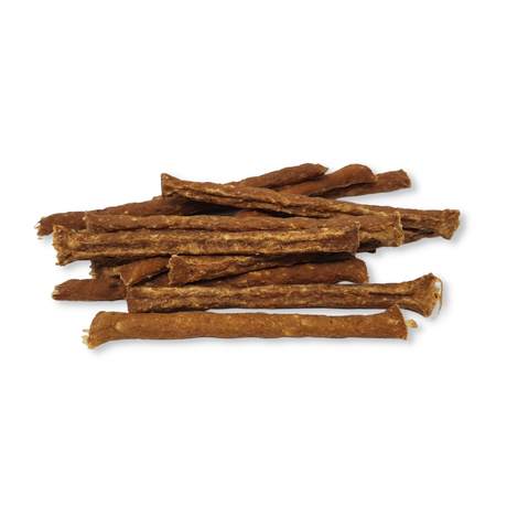 Rabbit twigs dog treats on a white background