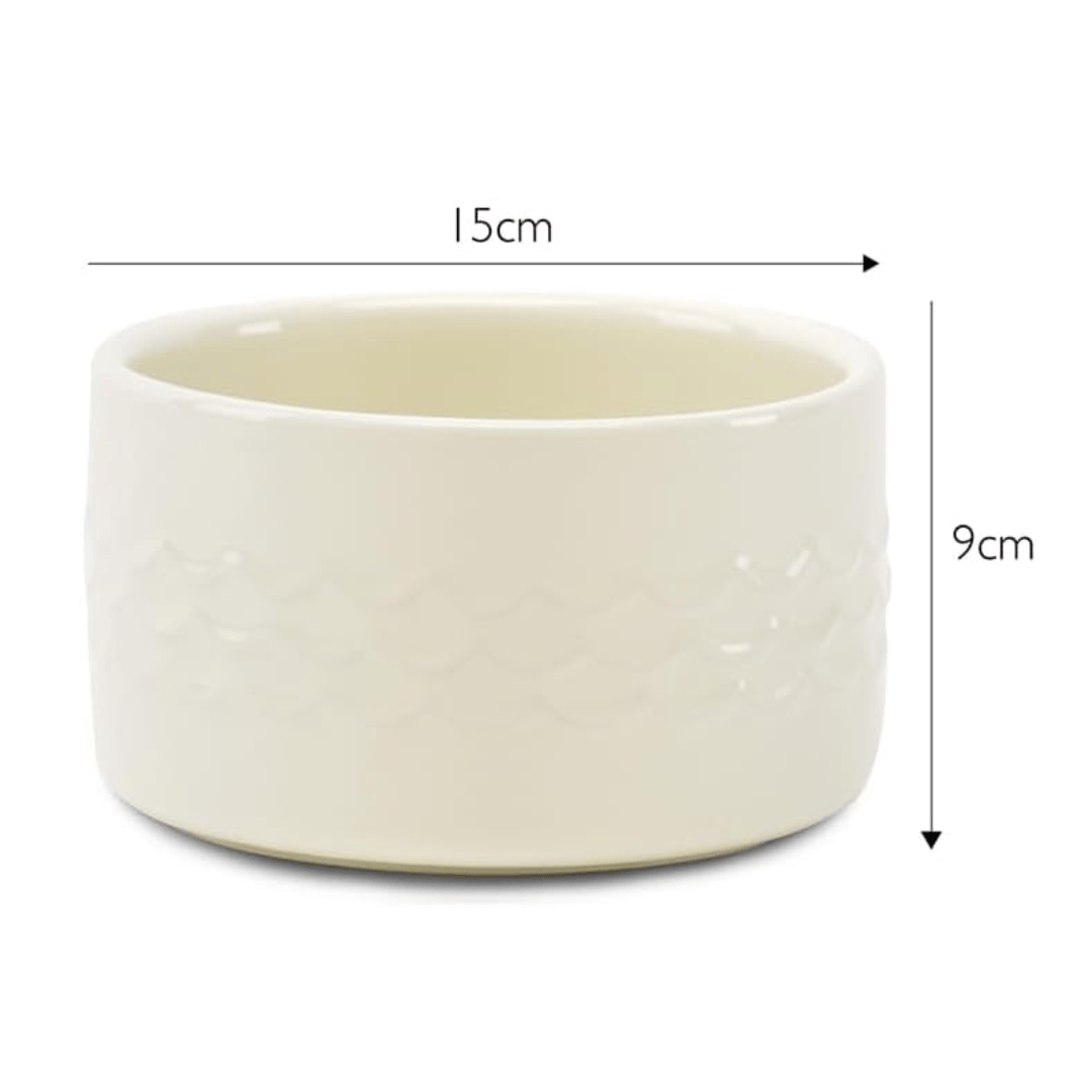 Scruffs Icon Cream Water Bowl 15cm
x 9cm with clear measurements