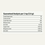 Nutritional analysis of the Four Leaf Rover Red Rover - Organic Berry Blend 76.5g
