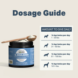 The daily dosage of the Four Leaf Rover - Saccharomyces Boulardii Yeast Based Probiotics 46.7g