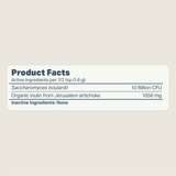 The nutritional analysis of the Four Leaf Rover - Saccharomyces Boulardii Yeast Based Probiotics 46.7g