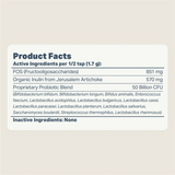 The nutritional analysis f the Four Leaf Rover - Bifido for Fido - Probiotics 50.1g