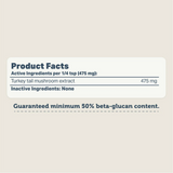 Nutritional analysis for the Four Leaf Rover - Turkey Tail Mushroom for Dogs 28.5g.