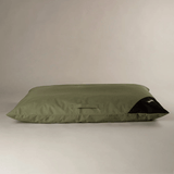 Green Scruffs Expedition Orthopaedic Pillow for Dogs against a plain background