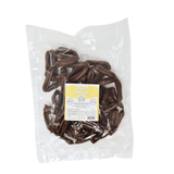 Bag of chicken bangers with a label on a white background