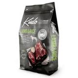 Kudo Lamb & Rice Medium/Maxi 12kg dog food package on a white background
