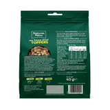 The back of the Natures Menu Raw Freeze Dried Turkey Toppers 40g bag